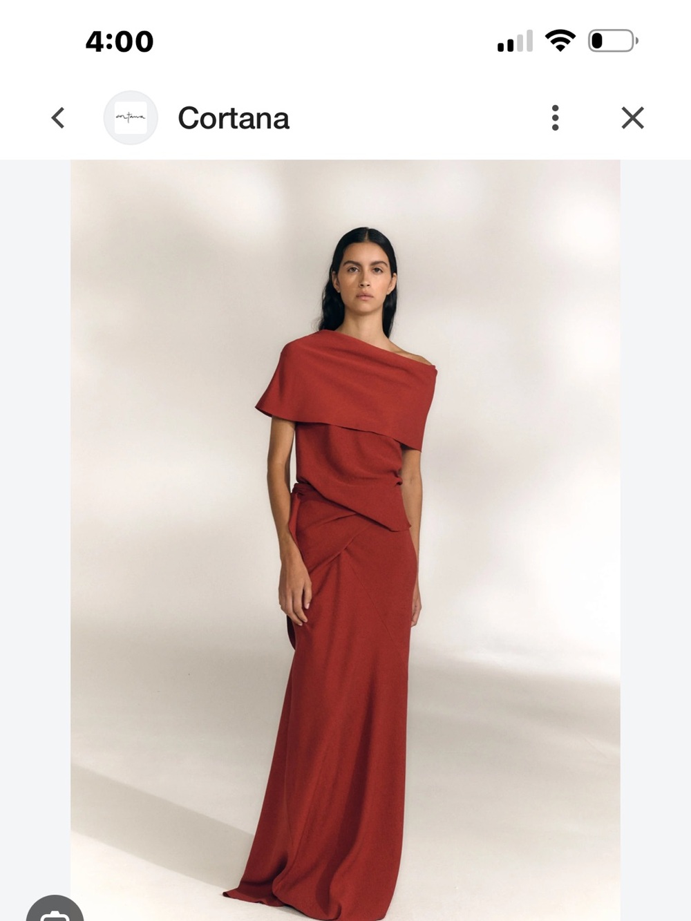 Cortana Onara Red Draped Evening Dress